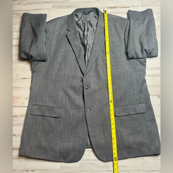 Joseph & Feiss Gold 54L Gray 100% Lambswool Blazer Jacket Sport Coat - Picture 5 of 11